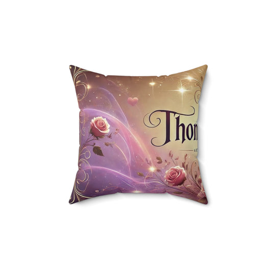 Thom Elysian Dekokissen – Blumen-Design mit Schriftzug