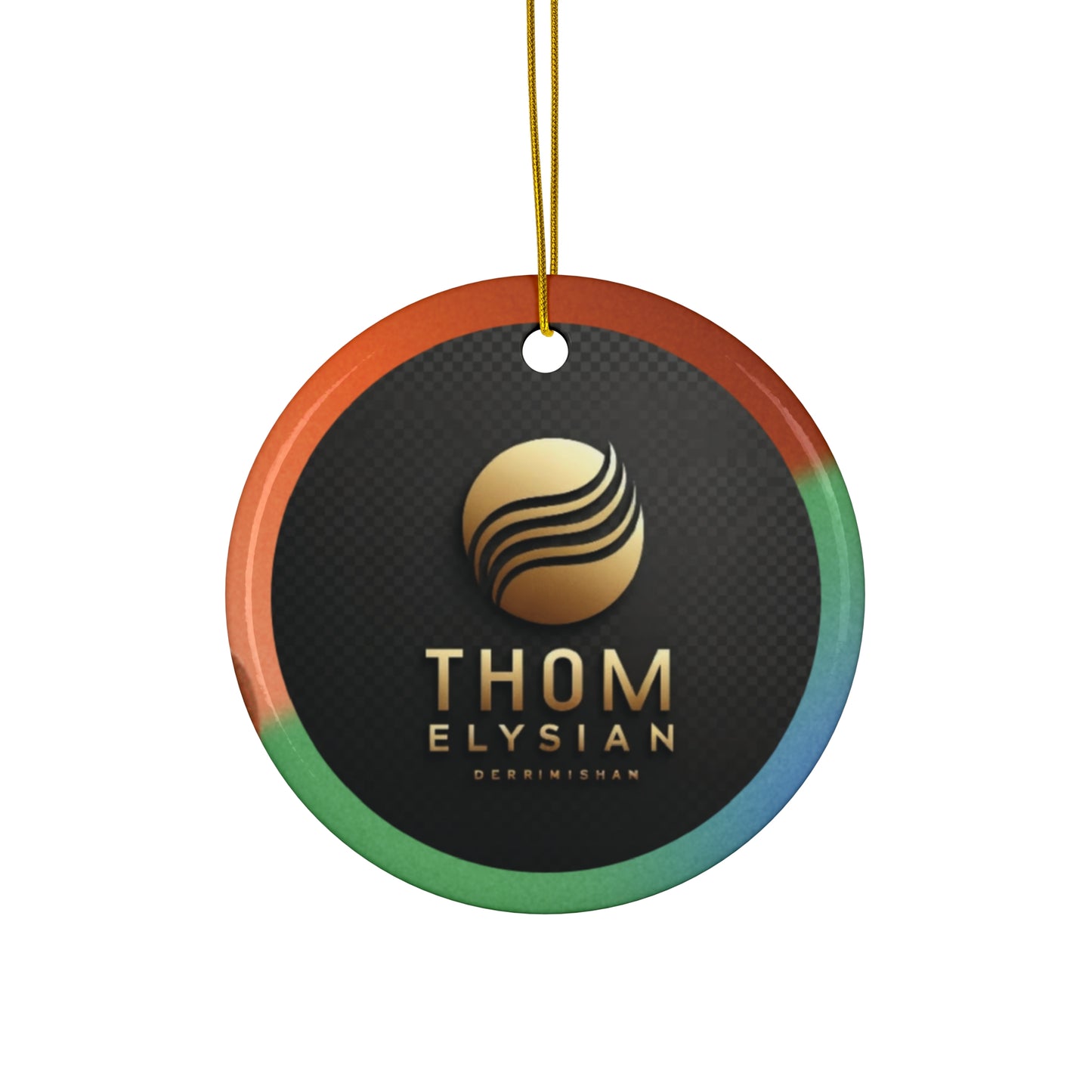 Thom Elysian Weihnachtsschmuck – Keramik-Anhänger mit Logo